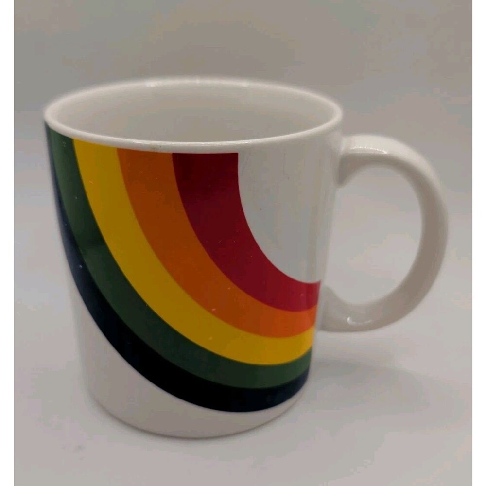 Vintage 1986 Rainbow Coffee Tea Mug - Retro Popular Rainbow Mug Pride
